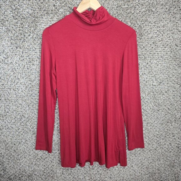 Soft Surroundings Top‎ Womens Small Red Turtleneck Long Sleeve Casual Ladies - Picture 1 of 7